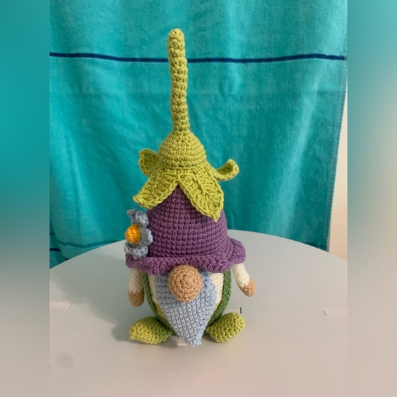 Handmade crochet Mr “Bellflower” gnome - Picture 1 of 7
